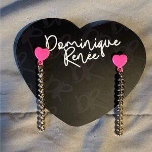 Dominique Renee Pink Heart Earrings